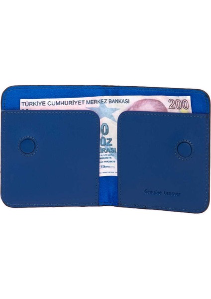S1CE00001639 Deri Erkek Cüzdan - Siyah Mavi