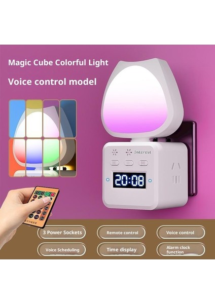 Sesli Gece Lambası Priz Yatak Odası Başucu Lambası (Yurt Dışından)