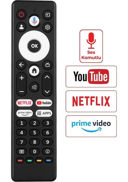 Ayt Arçelik A65 E 795 B Beko B43 D 697 B Grundig 55 Gku 700 Netflix Youtube Prime Apps Ses Komutlu LCD LED Tv Kumanda fiyatları