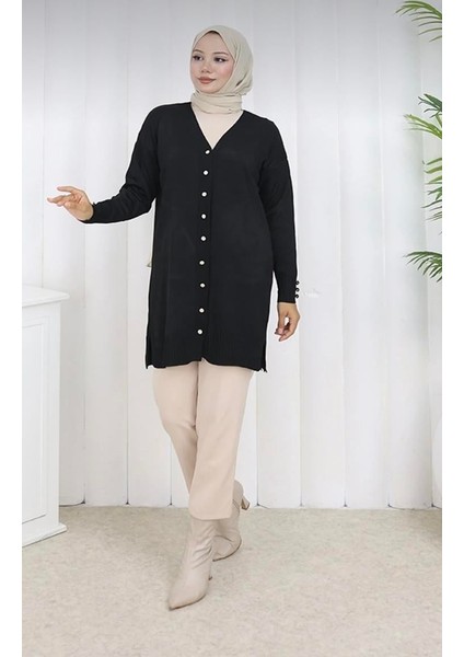 Kol Manşeti Düğmeli Hırka