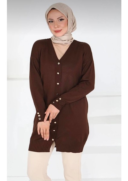 Kol Manşeti Düğmeli Hırka