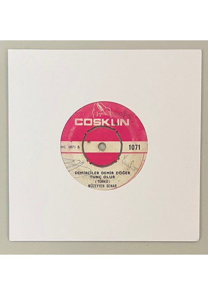 Müzeyyen Senar Demirciler Demir Döğer Tunç Olur - Sormadın Halimi Hiç 45 Lik Plak (Orjinal Dönem Baskı Plak)