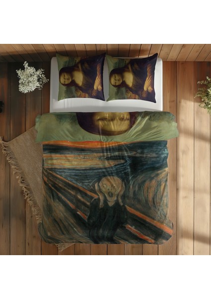 Mona Lisa & Çığlık Çift Taraflı Nevresim Takımı - 200 cm x 220 cm fiyatları