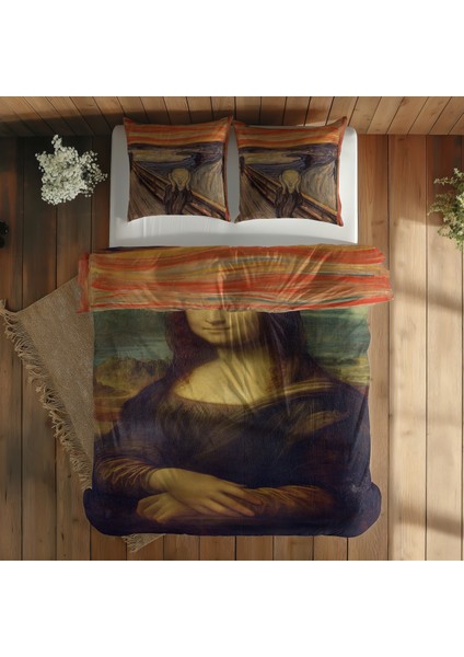 Mona Lisa & Çığlık Çift Taraflı Nevresim Takımı - 200 cm x 220 cm