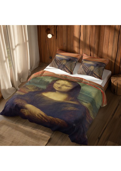 Mona Lisa & Çığlık Çift Taraflı Nevresim Takımı - 200 cm x 220 cm