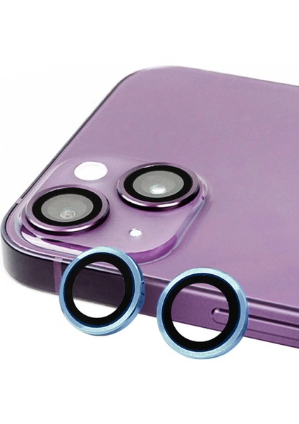 Iphone 15 Plus Raze Metal Kamera Lens - Mavi