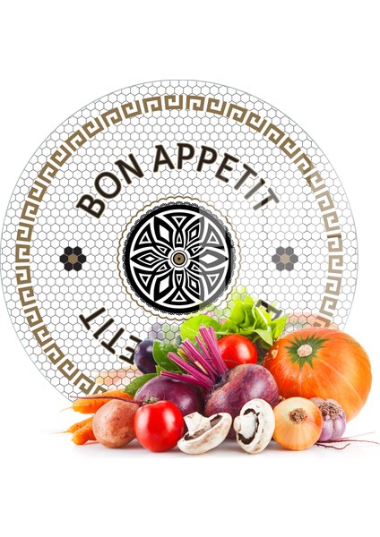 Cam Kesme Tahtası ve Sunumluk Amore Yuvarlak Bon Appetit 30X30 cm