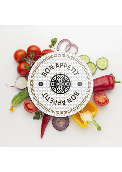 Cam Kesme Tahtası ve Sunumluk Amore Yuvarlak Bon Appetit 30X30 cm modelleri