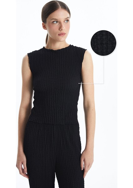 Yeni Sezon Bisiklet Yaka Dokulu Kadın Tişört