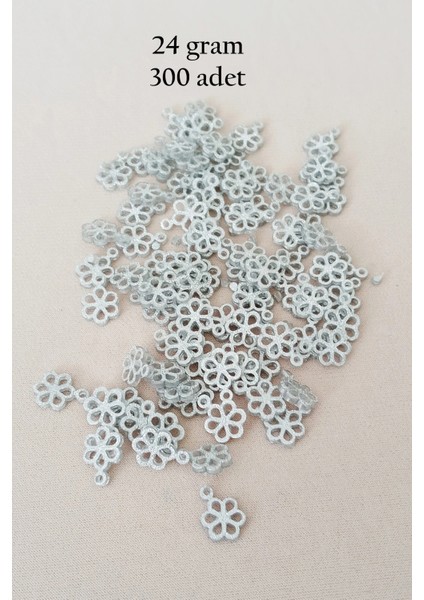 Oya Abiye Bileklik Kolye Pleksi Metalik Plastik Pul Gümüş Renk 24 gram 300 adet - BNC588