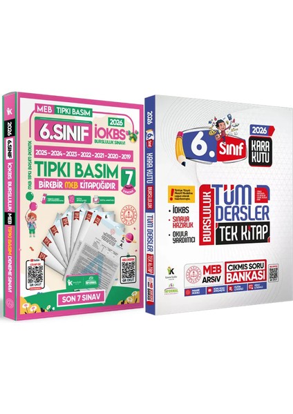 2026 6.Sınıf İOKBS PAKET 7lı Tıpkı Basım/Tüm Dersler Tek Kitap Çözümlü Çıkmış Soru Bankası 2li Set