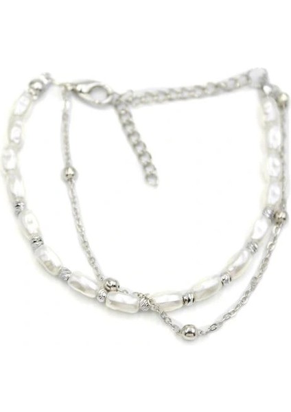 Zincirli Inci Bileklik - Gümüş fiyatları