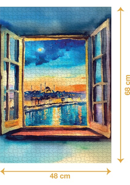 Pencere - 1000 Parçalı Puzzle - 48 x 68 cm fiyatları