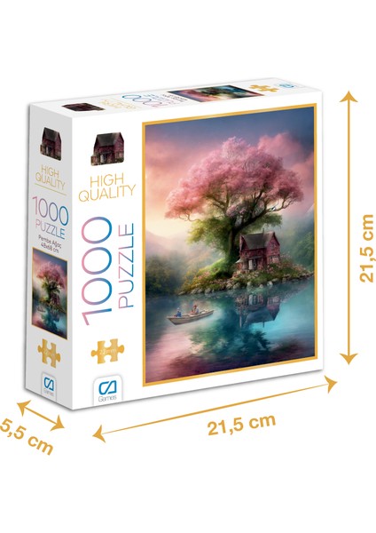 Pembe Ağaç - 1000 Parçalı Puzzle - 48 x 68 cm