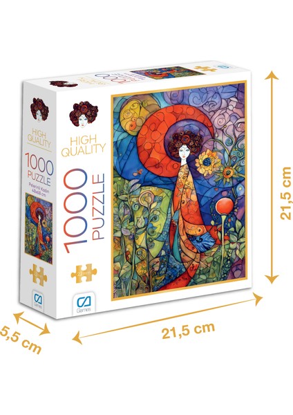 Pelerinli Kadın - 1000 Parçalı Puzzle - 48 x 68 cm