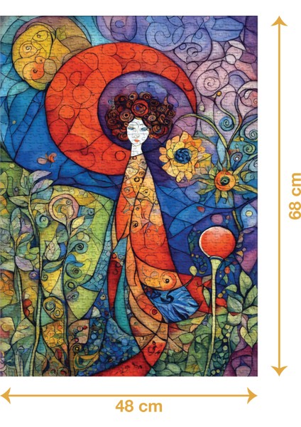 Pelerinli Kadın - 1000 Parçalı Puzzle - 48 x 68 cm fiyatları