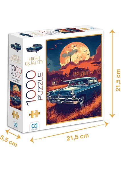 Klasik Araba - 1000 Parçalı Puzzle - 48 x 68 cm