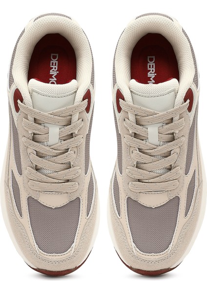 Kadın Bej Bağcıklı Kalın Tabanlı Sneaker 25AFD494014