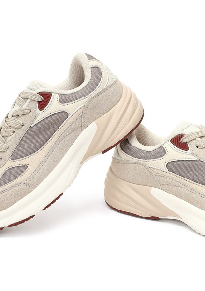 Kadın Bej Bağcıklı Kalın Tabanlı Sneaker 25AFD494014