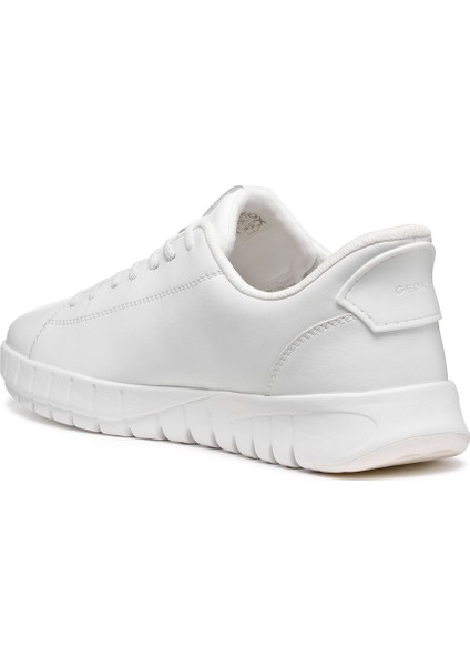Erkek Beyaz U Flextrıde Plus Bağcıklı Deri Sneaker U56MAA0009BC1000