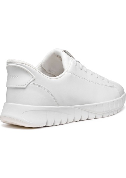 Erkek Beyaz U Flextrıde Plus Bağcıklı Deri Sneaker U56MAA0009BC1000