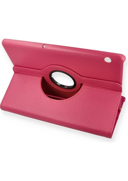 Huawei Mediapad T5 10 Kılıf 360 Tablet Deri Kılıf - Pembe