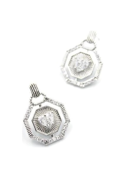 Taşlı Küpe - Gümüş