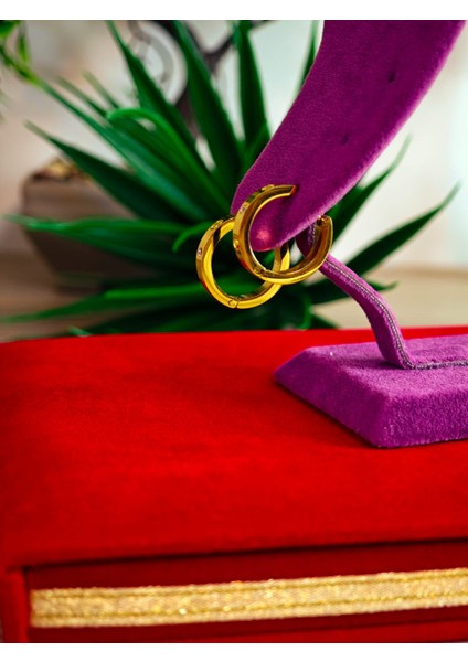 Çelik 22 Ayar Altın Kaplama Renk Atmaz Küpe