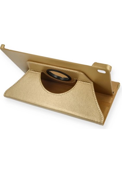 Samsung Galaxy T500 Tab A7 10.4 Kılıf 360 Tablet Deri Kılıf - Gold