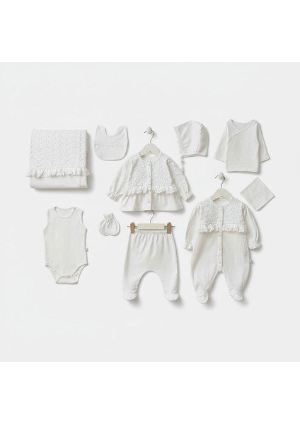 0-3 Ay Kız Bebeklere Organik Pamuk Jessica 10 Lu Premium Set