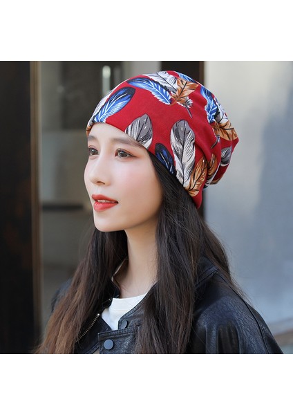 Anti-Soğuk Sıcak Yüz Değişim Boyun Atkı Kapağı Kafa Sonbahar ve Kış Yığılmış Kap Boyun Kapağı Çok Fonksiyonlu Örgü Erkek ve Kadın Bükülmüş Kap (Yurt Dışından)