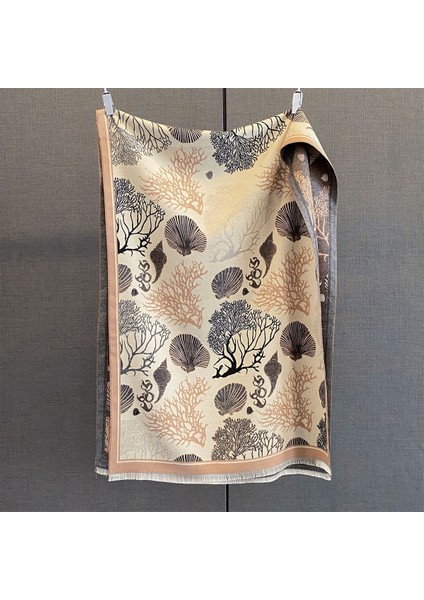 Yeni Sonbahar ve Kış Renk Engelleme Manolya Moda Eşarp Kadın Kış Yüz Mizaç Boyun Soğuk Şal (Yurt Dışından)