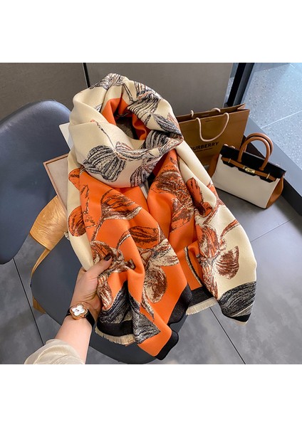 Yeni Sonbahar ve Kış Renk Engelleme Manolya Moda Eşarp Kadın Kış Yüz Mizaç Boyun Soğuk Şal (Yurt Dışından) fiyatları
