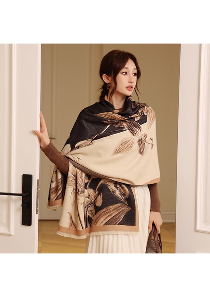 Yeni Sonbahar ve Kış Renk Engelleme Manolya Moda Eşarp Kadın Kış Yüz Mizaç Boyun Soğuk Şal (Yurt Dışından) modelleri