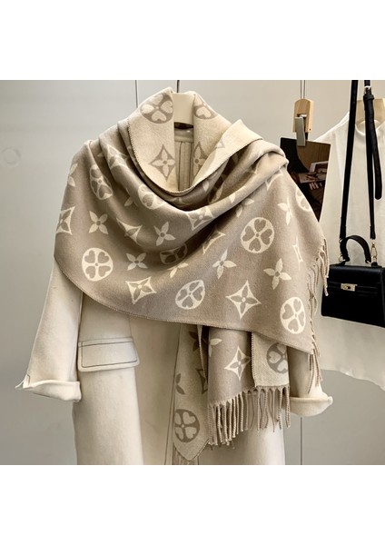 Şal Kadın Dış Almak Sonbahar ve Kış Atmosfer Duygu Püskül Hafif Lüks Kalın Yün Eşarp 5 Yeni (Yurt Dışından)