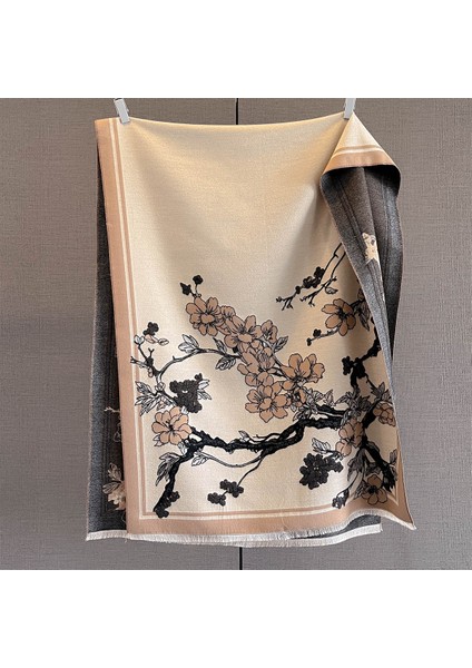 Yeni Sonbahar ve Kış Renk Engelleme Manolya Moda Eşarp Kadın Kış Yüz Mizaç Boyun Soğuk Şal (Yurt Dışından)