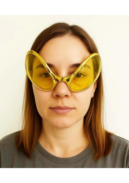 Retro Gözlük - 80 Li 90 Lı Yıllar Parti Gözlüğü Gold Renk 8X13 cm fiyatları