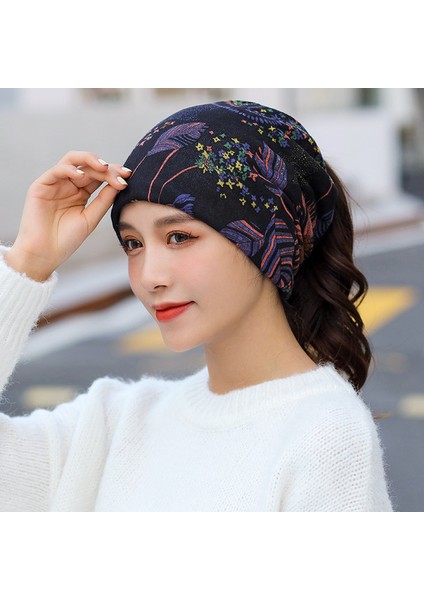 Anti-Soğuk Sıcak Yüz Değişim Boyun Atkı Kapağı Kafa Sonbahar ve Kış Yığılmış Kap Boyun Kapağı Çok Fonksiyonlu Örgü Erkek ve Kadın Bükülmüş Kap (Yurt Dışından)