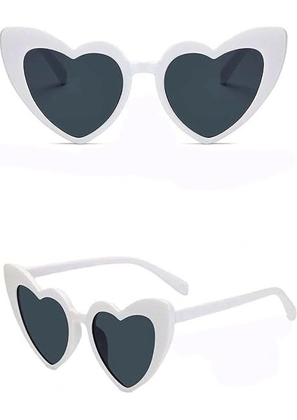 Beyaz Renk Kalp Gelin Düğün Gözlüğü 15X5 cm