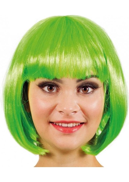 Yeşil Parti Peruğu Kısa Küt Saç