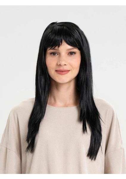 Siyah Renk Uzun Parti Peruğu