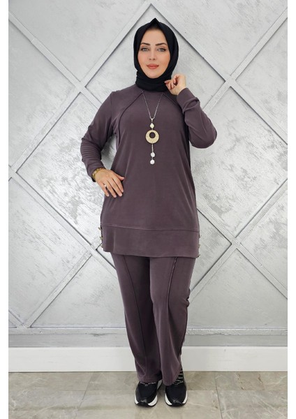 Kadın Kolye Detaylı Nervür Dikim Tesettür Takım fiyatları