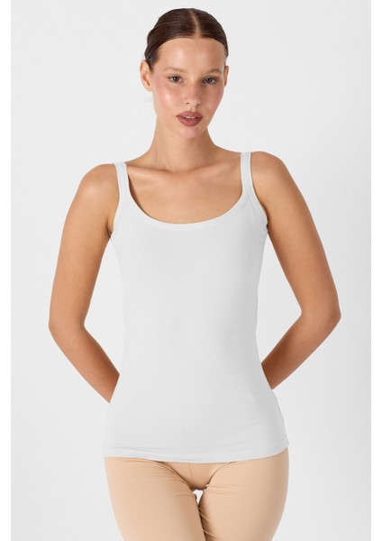 Kadın Beyaz 3'lü İnce Askılı Sırtı Açık Modal Atlet 3M1034 modelleri