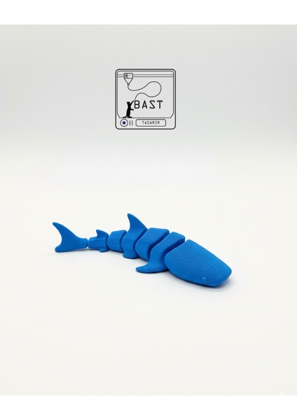 Bast Tasarım 3D Yazıcı Hareketli Eklemli Köpek Balığı Oyuncak Figür