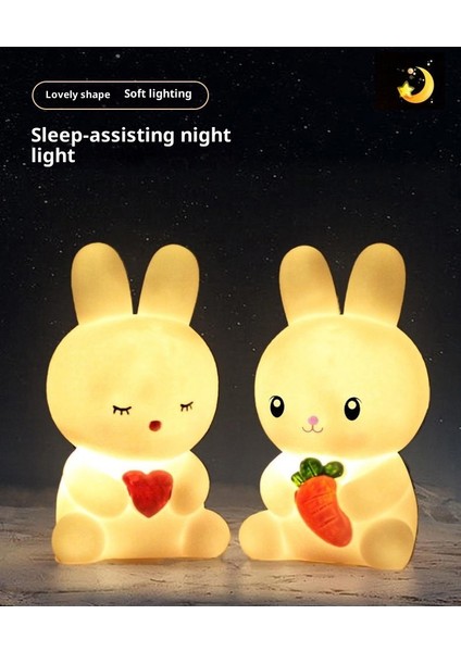 LED Gece Lambası Sevimli Işıklı Oyuncak Tavşan Işık Odası Başucu Lambası Süs Yeni Yaratıcı Hediye (Yurt Dışından) modelleri
