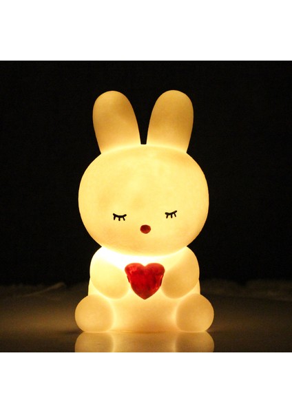 LED Gece Lambası Sevimli Işıklı Oyuncak Tavşan Işık Odası Başucu Lambası Süs Yeni Yaratıcı Hediye (Yurt Dışından)