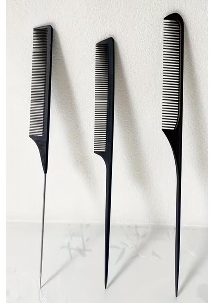 Profesyonel 3'lü Krepe Boya Tarağı Karbon Plastik Boya Sıyırma Tarağı - Metal ve Plastik Saplı Set
