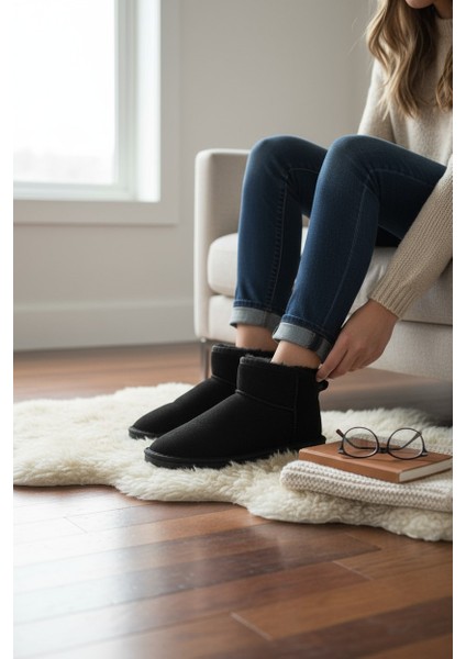 Tofima Siyah Poli Taban Içi Tüylü Kısa Bot