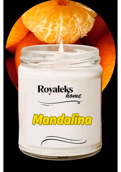 Doğal Özel Seri Kokulu Dekoratif Kavanoz Mum 210 cc - Mandalina Esansı - Ryl