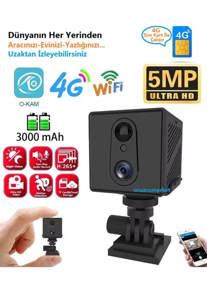 Dünyanın Heryerinden Aracınızı-Evinizi-Yazlığınızı Uzaktan Izleyebilirsiniz (4g Sim Kart Ile Çalışır)